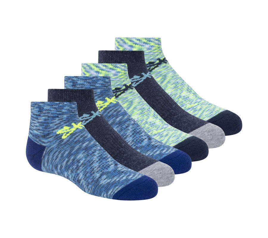 6 Pack Space Dye Low Cut Socks, KÉK / SZÜRKE, largeimage number 0