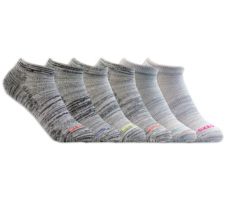 6 Pack Low Cut Sport Stripe Socks, SZÜRKE, largeimage number 0