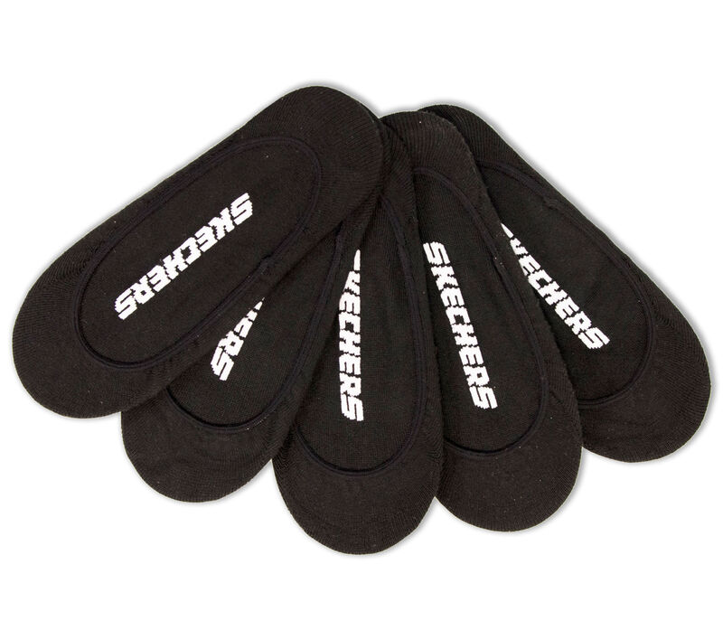 5 Pack Non Terry Solid Liner Socks, FEKETE, largeimage number 0