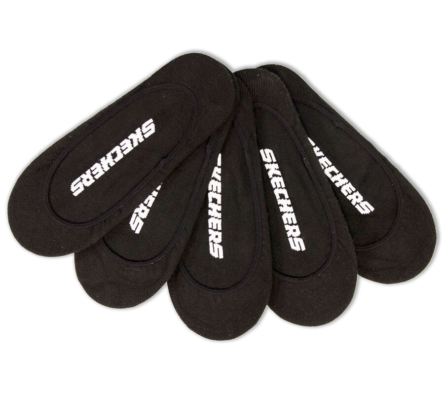 5 Pack Non Terry Solid Liner Socks, FEKETE, largeimage number 0