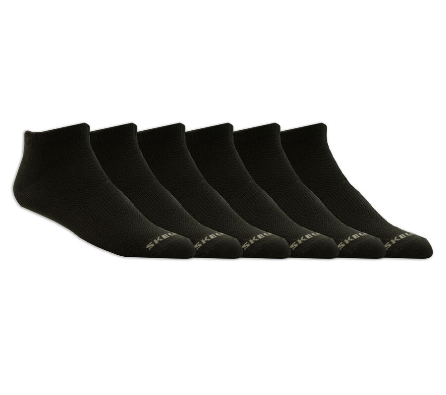 6 Pack Non Terry Low Cut Socks, FEKETE, largeimage number 0