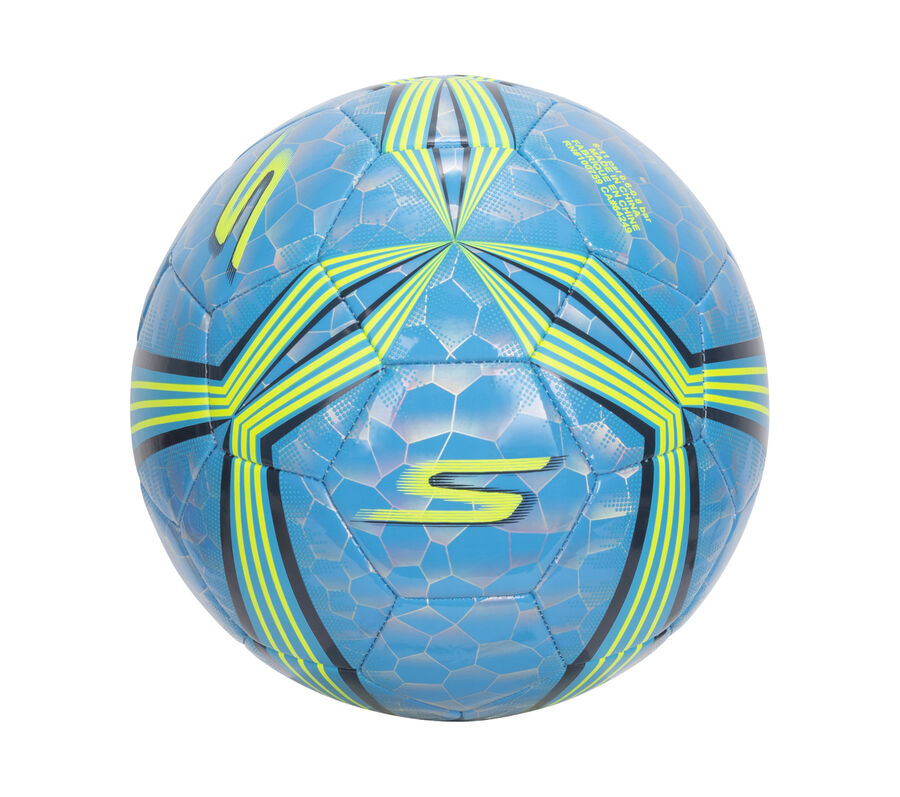 Hex Multi Mini Stripe Size 5 Soccer Ball, EZÜST / VILÁGOS KÉK, largeimage number 0