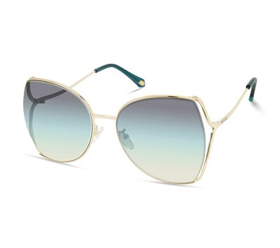 Modified Butterfly Metal Front Sunglasses