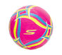 Hex Multi Wide Stripe Size 5 Soccer Ball, RÓZSASZÍN / KÉK, large image number 0