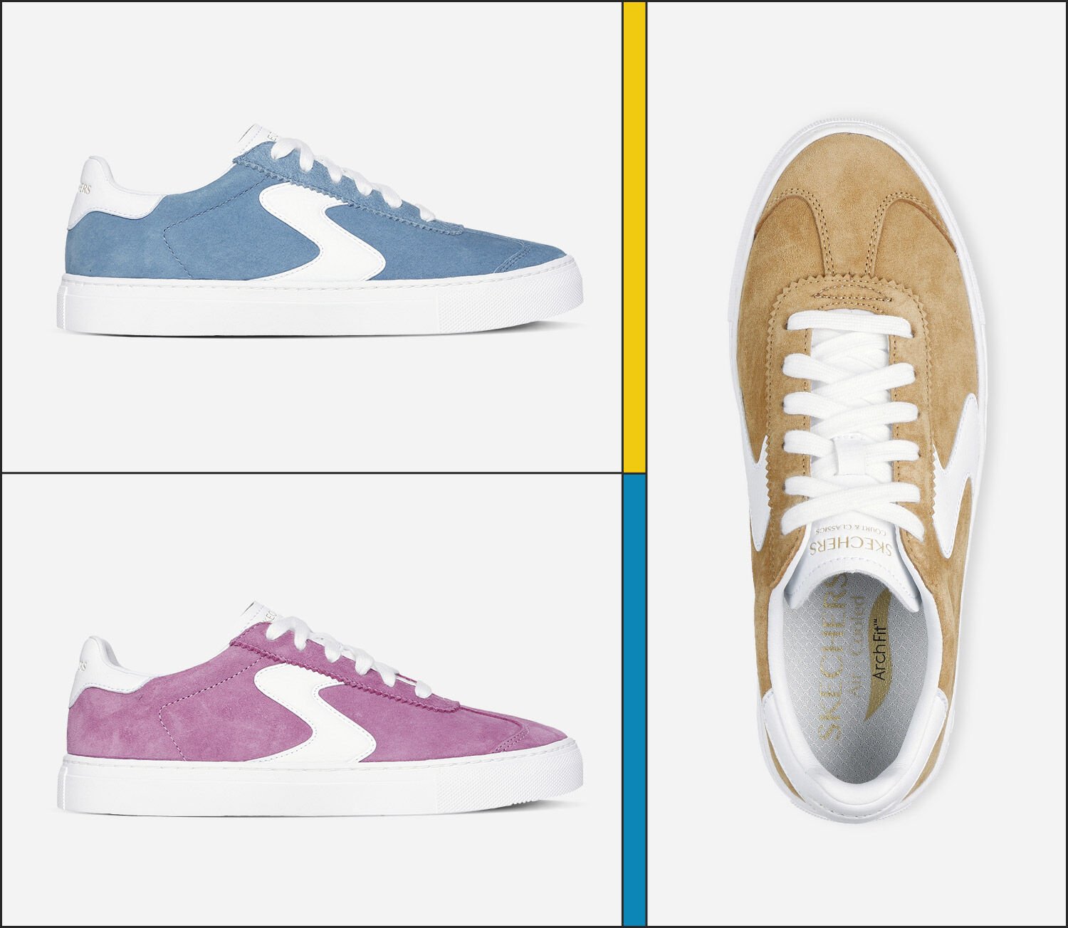 pink blue yellow shoe